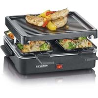 SEVERIN Raclette Grill 4 personen compact, makkelijk op te bergen, ideaal voor kleine huishoudens, kookoppervlak 21 x 21cm, RG 2370