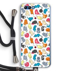 Kleurrijke katten: Honor 10 Transparant Hoesje met koord