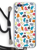 Kleurrijke katten: Honor 10 Transparant Hoesje met koord