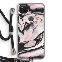 Roze stroom: Pixel 4a Transparant Hoesje met koord
