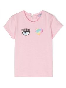 Chiara Ferragni Kids t-shirt Eye Star en coton - Rose