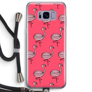 Flamingo: Samsung Galaxy S8 Plus Transparant Hoesje met koord