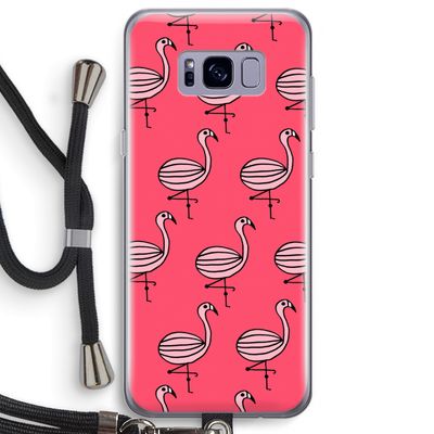 Flamingo: Samsung Galaxy S8 Plus Transparant Hoesje met koord