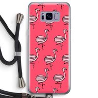 Flamingo: Samsung Galaxy S8 Plus Transparant Hoesje met koord