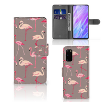 Samsung Galaxy S20 Telefoonhoesje met Pasjes Flamingo - thumbnail