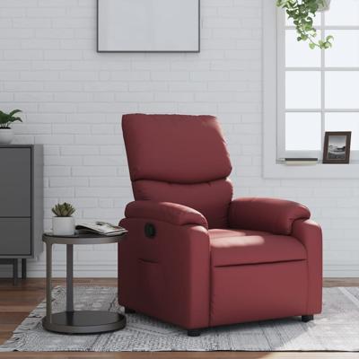 Fauteuil verstelbaar kunstleer wijnrood