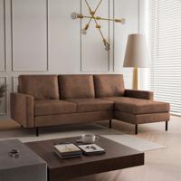 Hoekbank Hawaii - Suède Leder Look - Universeel - 3 zits - Direct Leverbaar