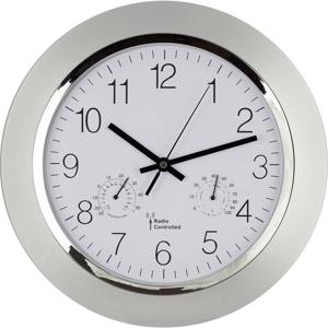 EUROTIME 56004 Wandklok Zendergestuurd 34 cm x 5 cm Zilver