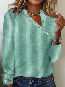 Buttoned Casual Asymmetrical Loose T-Shirt