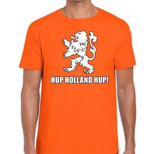 Nederland supporter t-shirt Hup Holland Hup oranje voor heren