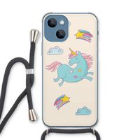 Vliegende eenhoorn: iPhone 13 Transparant Hoesje met koord
