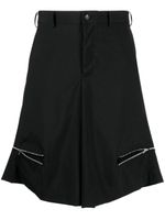 Black Comme Des Garçons short ample en laine - Noir - thumbnail