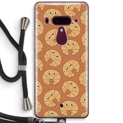 Croissant: HTC U12+ Transparant Hoesje met koord