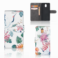 Nokia 3.1 (2018) | Telefoonhoesje | Met pasjeshouder | Bird Flowers