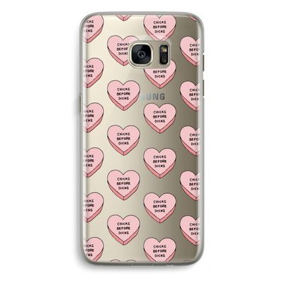 Chicks before dicks: Samsung Galaxy S7 Edge Transparant Hoesje