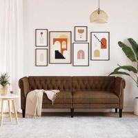 Chesterfieldbank Bruin 201.5 x 74.5 x 74.5 cm Faux suede leer