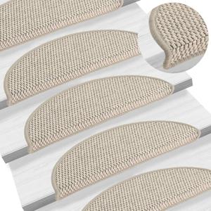 Trapmatten zelfklevend 15 st sisal-look 56x17x3cm zilverkleurig