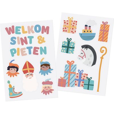 Raamstickers &apos;Welkom Sint & Pieten&apos; (13st)