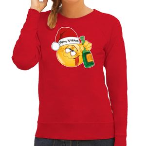 Foute Kersttrui/sweater voor dames - Dronken - rood - Merry Kristmus