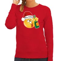 Foute Kersttrui/sweater voor dames - Dronken - rood - Merry Kristmus - thumbnail