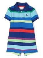 POLO RALPH LAUREN KIDS barboteuse rayée Polo Pony à logo brodé - Bleu - thumbnail