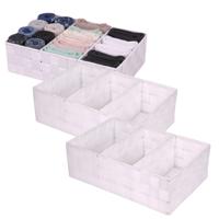 Opbergmanden - 3x - 3 vaks - wit - ladekast organizer - ondermode