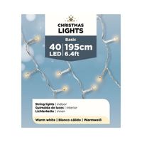 Lumineo kerstverlichting - micro - 40 led lampjes - 195 cm - batterijen - warm wit - thumbnail