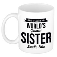 Worlds Greatest Sister cadeau koffiemok / theebeker 300 ml - thumbnail