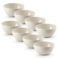 Kommetjes/schaaltjes - 8x stuks - dessert/ontbijt - kunststof - D12 x H5 cm - beige