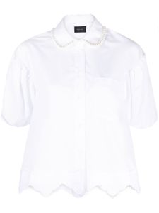 Simone Rocha chemise en coton à ornements - Blanc