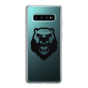 Angry Bear (black): Samsung Galaxy S10 Plus Transparant Hoesje