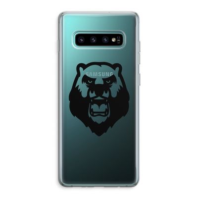 Angry Bear (black): Samsung Galaxy S10 Plus Transparant Hoesje