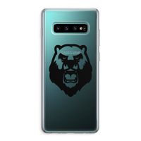 Angry Bear (black): Samsung Galaxy S10 Plus Transparant Hoesje