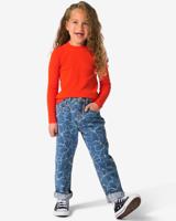 HEMA Kinderbroek Bloemen Middenblauw (middenblauw)