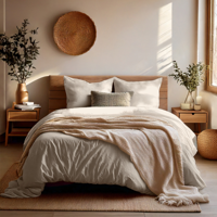 Dekbedovertrek Percale Katoen Creme Verkoelend Effen 140x200 Cm Verkoelend Zydante - Dekbed-Discounter.nl