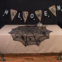 2 PC'S Halloween Party Black Lace Spider Web tafelkleed decoratie grootte: 102x102CM