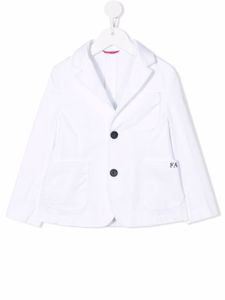 Fay Kids blazer à logo brodé - Blanc