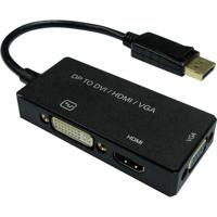 Value 12.99.3153 DisplayPort-kabel DisplayPort / DVI / HDMI / VGA Adapterkabel DisplayPort-stekker, DVI-D 24+1-polige bus, HDMI-A-bus, VGA-bus 15-polig 0.10 m - thumbnail