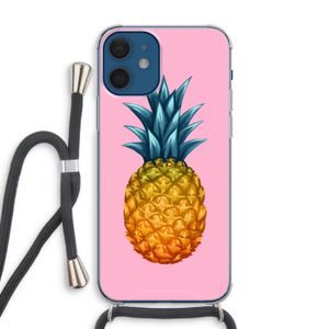 Grote ananas: iPhone 12 Transparant Hoesje met koord