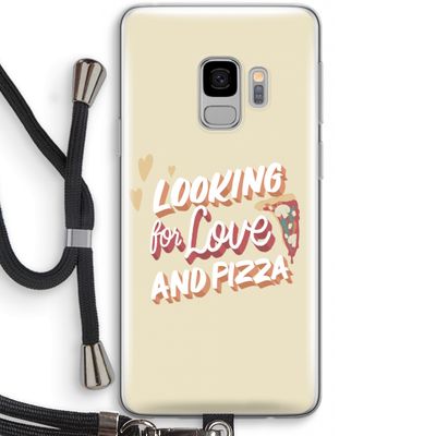 Pizza is the answer: Samsung Galaxy S9 Transparant Hoesje met koord