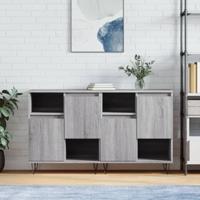 Dressoirs 2 st bewerkt hout grijs sonoma eikenkleurig