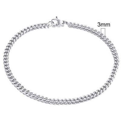 Stalen heren armband LGT JWLS Gourmet schakel Zilverkleurig 3mm-18cm
