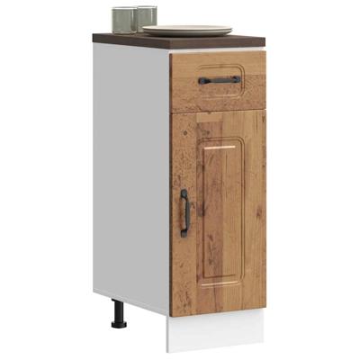 Keuken onderkast Kalmar bewerkt hout oud houtkleurig