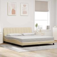 Bedframe zonder matras "Hanko" stof crèmekleurig 180x200 cm