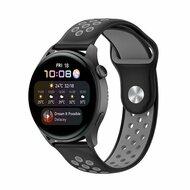 Sport Edition siliconen band - Zwart + grijs - Huawei Watch GT 5 (Pro) / GT 4 / GT 3 / GT 2 - 46mm