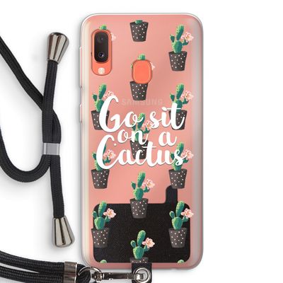 Cactus quote: Samsung Galaxy A20e Transparant Hoesje met koord