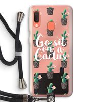Cactus quote: Samsung Galaxy A20e Transparant Hoesje met koord