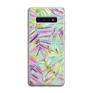 Tropical Palms Blue: Samsung Galaxy S10 4G Transparant Hoesje