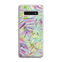 Tropical Palms Blue: Samsung Galaxy S10 4G Transparant Hoesje