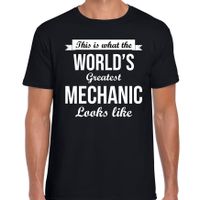Worlds greatest mechanic t-shirt zwart heren - Werelds grootste monteur cadeau 2XL  - - thumbnail